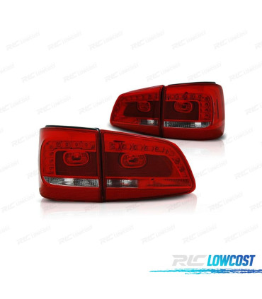 FAROLINS TRASEIROS PARA VOLKSWAGEN VW TOURAN 11-15 LED VERMELHO CROMADO