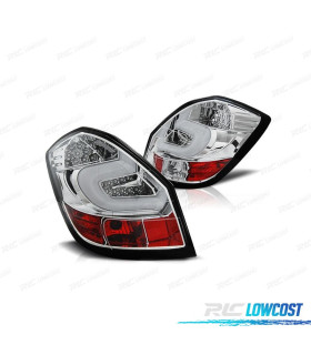 FAROLINS TRASEIROS PARA SKODA FABIA 07-10 LIGHT BAR FUNDO CROMADO
