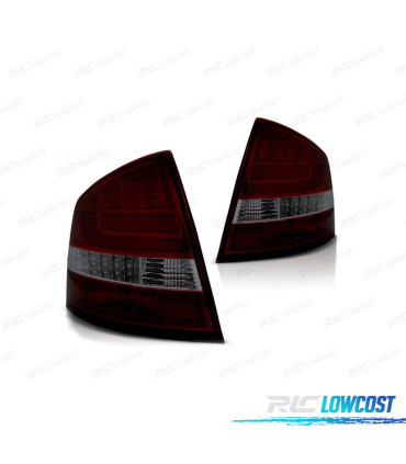 FAROLINS TRASEIROS PARA SKODA OCTAVIA 04-08 LIGHT BAR VERMELHO FUMADO