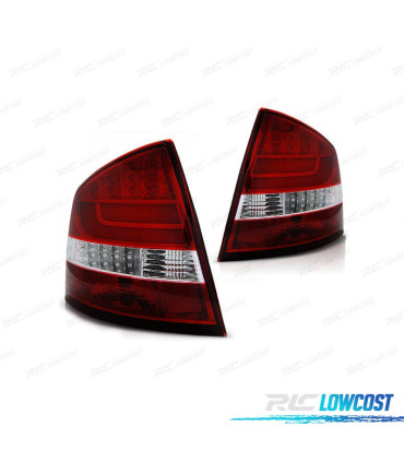 FAROLINS TRASEIROS PARA SKODA OCTAVIA 04-08 LIGHT BAR VERMELHO CROMADO