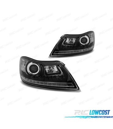 FAROIS FRONTAIS PARA SKODA OCTAVIA 08-13 LUZ DIURNA FUNDO PRETO