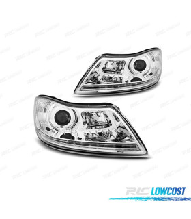FAROIS FRONTAIS PARA SKODA OCTAVIA 08-13 LUZ DIURNA FUNDO CROMADO