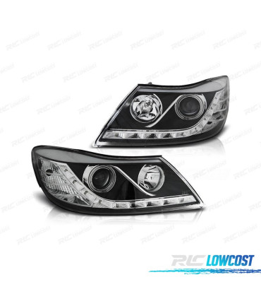 FAROIS FRONTAIS PARA SKODA OCTAVIA 08-13 OLHOS DE ANGEL FUNDO PRETO