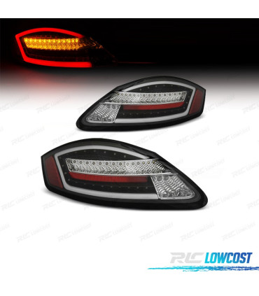 FAROLINS TRASEIROS PARA PORSCHE BOXSTER 987 05-08 LIGHT BAR DINAMIC FUNDO PRETO