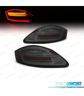 FAROLINS TRASEIROS PARA PORSCHE BOXSTER 987 05-08 LIGHT BAR DINAMIC FUNDO CROMADO FUMADO