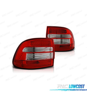 FAROLINS TRASEIROS PORSCHE CAYENNE 03-07 LED FUNDO VERMELHO CROMADO