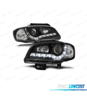 FAROIS FRONTAIS PARA SEAT IBIZA CORDOBA 6K2 99-02 LUZ DIURNA FUNDO PRETO