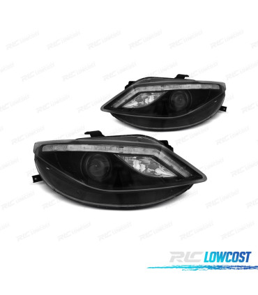 FAROIS FRONTAL PARA SEAT IBIZA 6J 08-12 LUZ DIURNA FUNDO PRETO