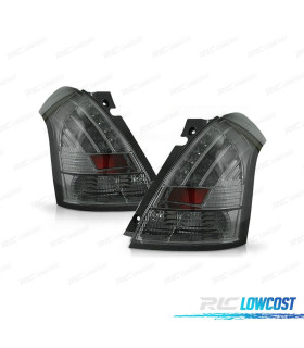 FAROLINS TRASEIROS PARA SUZUKI SWIFT 05-10 LED FUNDO CROMADO FUMADO