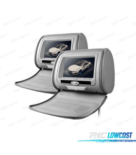 ENCOSTO DE CABEÇA MULTIMEDIA 7 PULGADAS HD USB SD COR EM CINZA