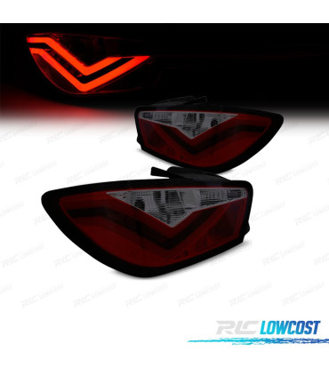 FAROLINS TRASEIROS PARA SEAT IBIZA 08-12 LIGHT BAR FUNDO VERMELHO FUMADO 3 PORTAS