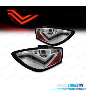 FAROLINS TRASEIROS PARA SEAT IBIZA 08-12 LIGHT BAR FUNDO CROMADO 3 PORTAS