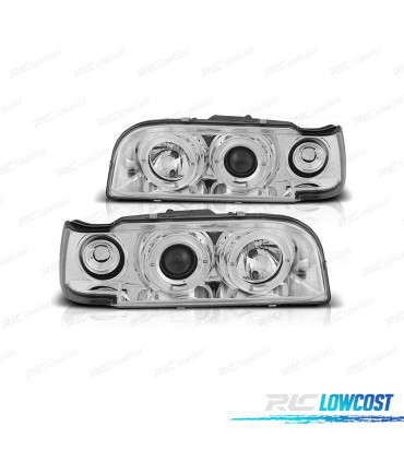 FAROIS FRONTAIS PARA VOLVO 840/850 92-96 FUNDO CROMADO*REVISADO*