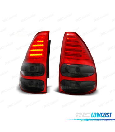 FAROLINS TRASEIROS TOYOTA LAND CRUISER FJ120 03-08 LED VERMELHO FUMADO
