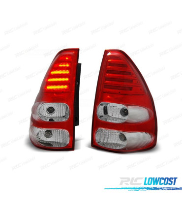 FAROLINS TRASEIROS TOYOTA LAND CRUISER FJ120 03-08 LED VERMELHO CROMADO
