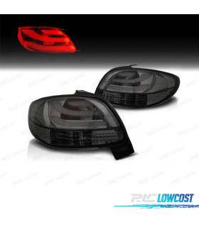 FAROLINS TRASEIROS PEUGEOT 206 98-09 LIGHT BAR CROMADO FUMADO
