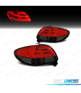 FAROLINS TRASEIROS PEUGEOT 206 98-09 LIGHT BAR VERMELHO FUMADO