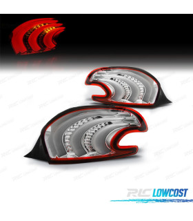 FAROLINS TRASEIROS PARA PEUGEOT 208 12-15 LIGHT BAR FUNDO VERMELHO CROMADO