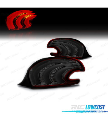 FAROLINS TRASEIROS PARA PEUGEOT 208 12-15 LIGHT BAR FUNDO VERMELHO FUMADO