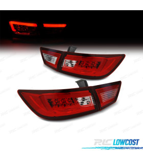FAROLINS TRASEIROS PARA RENAULT CLIO 4 13-16 LIGHT BAR FUNDO VERMELHO CROMADO
