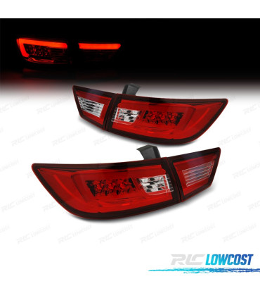 FAROLINS TRASEIROS PARA RENAULT CLIO 4 13-16 LIGHT BAR FUNDO VERMELHO CROMADO