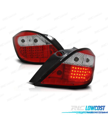 FAROLINS TRASEIROS PARA OPEL ASTRA H 04-09 LED FUNDO VERMELHO CROMADO