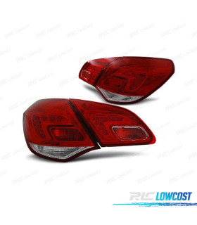 FAROLINS TRASEIROS PARA OPEL ASTRA J 09- LED FUNDO VERMELHO CROMADO
