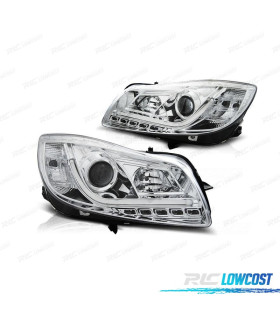 FAROIS FRONTAIS PARA OPEL INSIGNIA 08-13 TUBE LIGHT FUNDO CROMADO