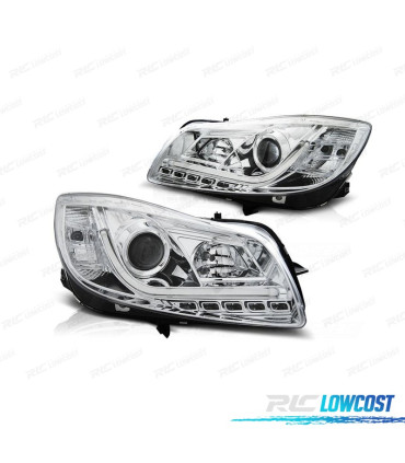 FAROIS FRONTAIS PARA OPEL INSIGNIA 08-13 TUBE LIGHT FUNDO CROMADO
