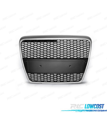GRELHA FRONTAL AUDI A6 C6 04-10 LOOK RS6 CINZA CLARO