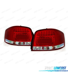 PILOTOS AUDI A3 8P 03-08 LED VERMELHO CROMADO