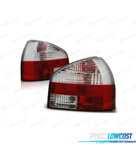 FAROLINS TRASEIROS AUDI A3 8L 96-03 VERMELHO BRANCO