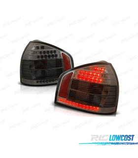 FAROLINS TRASEIROS LED AUDI A3 8L 96-03 FUMADO FUNDO CROMADO