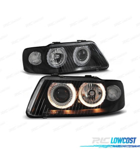 FARÓIS AUDI A3 8L 00-03 FUNDO PRETO