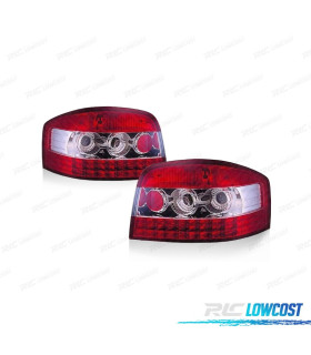PILOTOS LED AUDI A3 8P 03-08 VERMELHO CROMADO