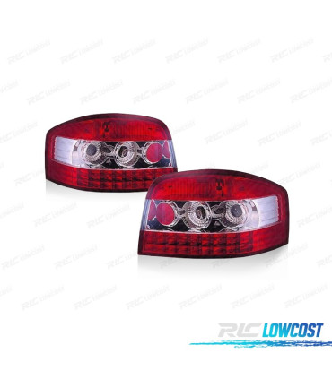 PILOTOS LED AUDI A3 8P 03-08 VERMELHO CROMADO
