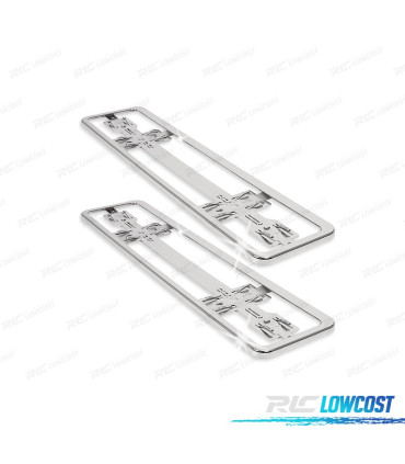 CONJUNTO DE SUPORTES DE MATRICULAS CROMADOS