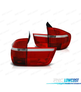 FAROLINS TRASEIROS LED BMW X5 E70 07-10 VERMELHO BRANCO