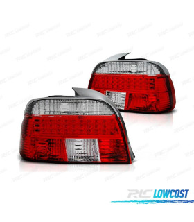 FAROLINS TRASEIROS LED BMW E39 95-00 VERMELHO CROMADO