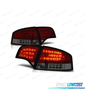 FAROLINS TRASEIROS LED AUDI A4 B7 04-07 VERMELHO ESCURECIDOS