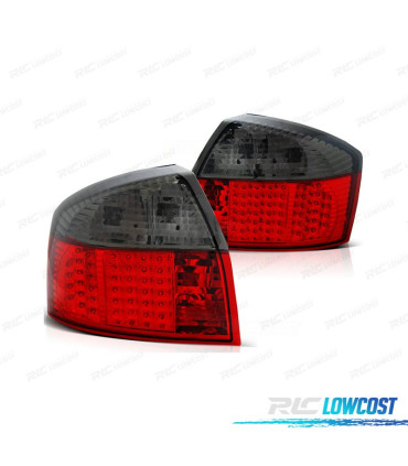 FAROLINS TRASEIROS LED AUDI A4 B6 00-04 VERMELHO CINZA