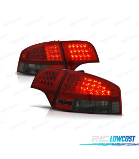 FAROLINS TRASEIROS LED AUDI A4 B7 04-07 VERMELHO FUMADOS