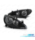 FARÓIS FRONTAIS ANGEL EYES PEUGEOT 307. FUNDO PRETO H7 H7