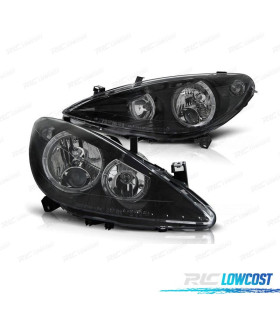 FARÓIS FRONTAIS ANGEL EYES PEUGEOT 307. FUNDO PRETO H7 H7