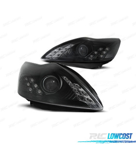 FARÓIS ANGEL EYES FORD FOCUS 08-11 FUNDO PRETO