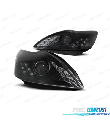 FARÓIS ANGEL EYES FORD FOCUS 08-11 FUNDO PRETO