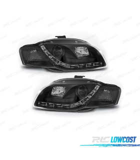 FARÓIS AUDI A4 B7 04-07 LUZ DIURNA FUNDO NEGRO
