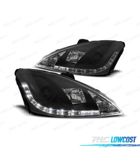 FAROIS FRONTAIS PARA FORD FOCUS 01-04 LUZ DIURNA LED FUNDO PRETO H1 H1