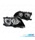 FAROIS FRONTAL BMW E46 4 PORTAS 01-05 OLHOS DE ANGEL LED FUNDO PRETO