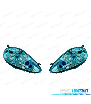 FARÓIS FIAT GRANDE PUNTO 05-08 ANGEL EYES FUNDO CROMADO